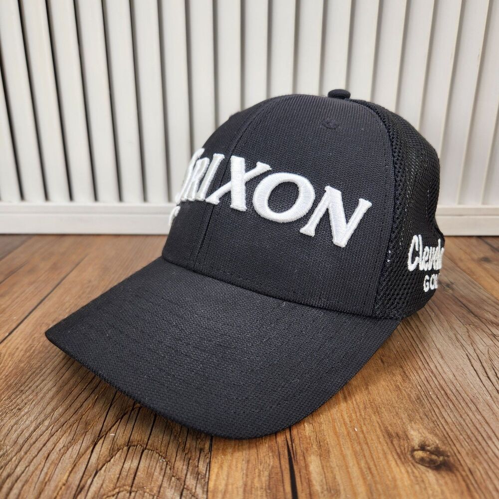Srixon Tour Original Cleveland Golf Trucker Hat Black White Mesh Snapback Cap
